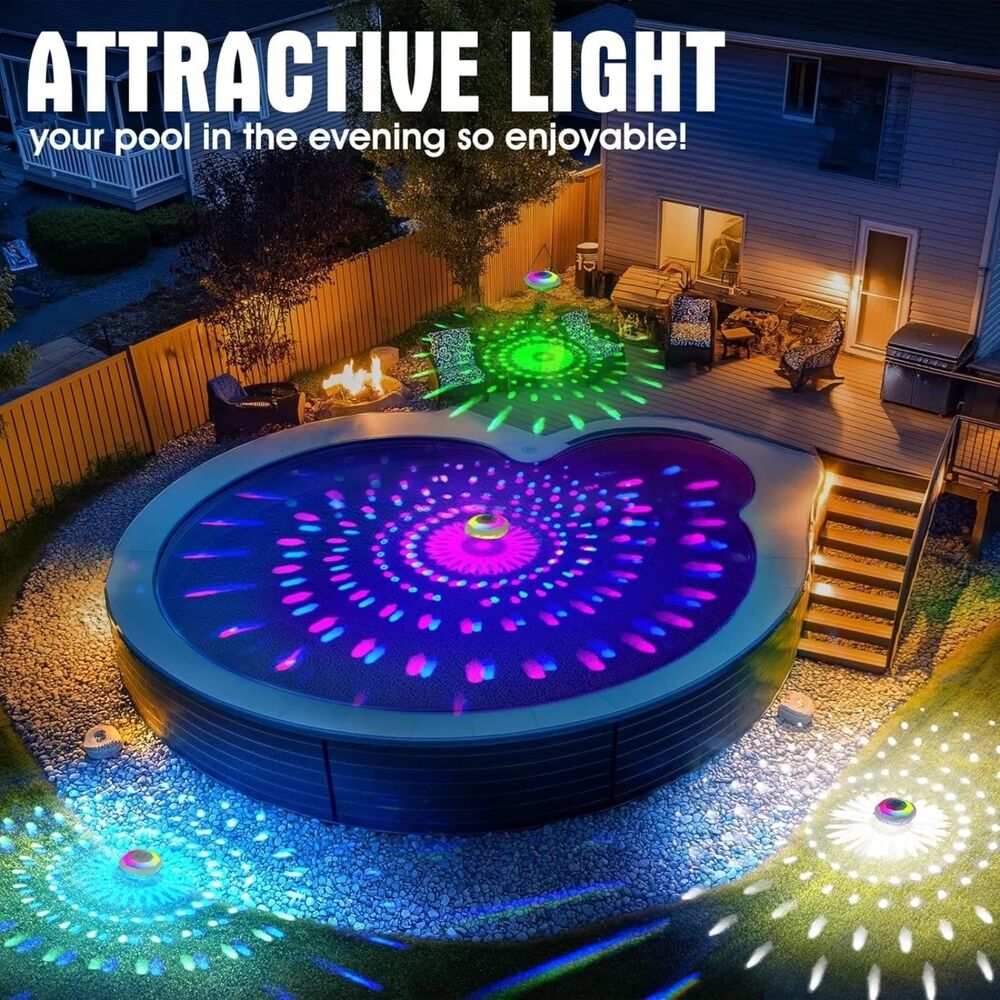New Floating Pool Light w/ Remote Colorful Fun Party Rechargeable Yard Light